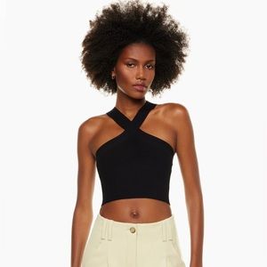 Aritzia Babaton Sculpt Knit Criss Cross Cropped Tank
